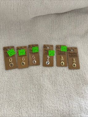 Gold and Silver Number Charms Lot (6 Packs)